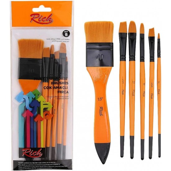 RİCH SET 8 YENİ SERİ 6'LI FIRÇA SETİ RİCH SET 8 YENİ SERİ 6'LI FIRÇA SETİ