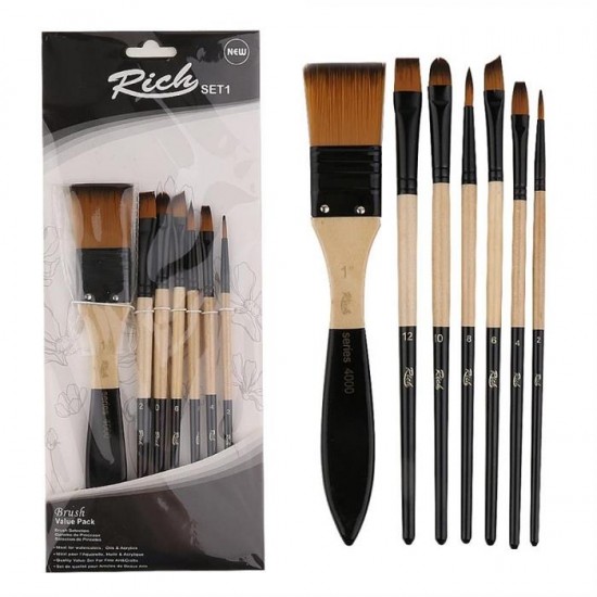 Rich Profesyonel Karma Fırça Seti 7'li - Set 1 Rich Profesyonel Karma Fırça Seti 7'li - Set 1