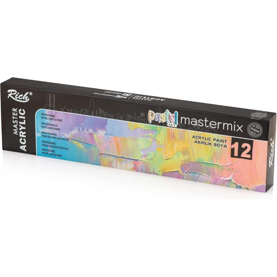 Rich Mastermix Akrilik Boya Seti Pastel 12 Renk x 60 cc. Rich Mastermix Akrilik Boya Seti Pastel 12 Renk x 60 cc.