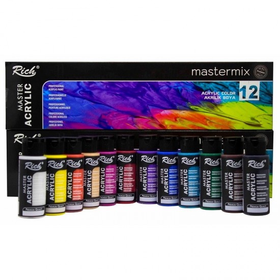 Rich Mastermix Akrilik Boya Seti 12 Renk x 60cc Rich Mastermix Akrilik Boya Seti 12 Renk x 60cc