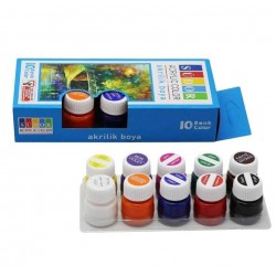 Südor Akrilik Boya seti  25 ml 10 lu Temel Renkler
