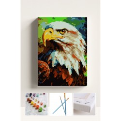 Sayılarla Boyama Çerçeveli Hobi Seti Numaralı Tuval Fırça Boya Dahil Kasnaklı 40X50 Cm