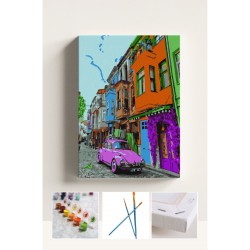 Sayılarla Boyama Seti Numaralı Tuval Fırça Boya RENKLİ EVLER 40X50 Cm Sayılarla Boyama Seti Numaralı Tuval Fırça Boya RENKLİ EVLER 40X50 Cm