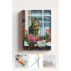 Sayılarla Boyama Seti Numaralı Tuval Fırça Boya TEKİR KEDİ 40x50 Cm Sayılarla Boyama Seti Numaralı Tuval Fırça Boya TEKİR KEDİ 40x50 Cm