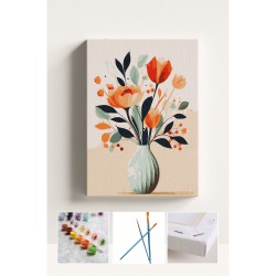 Sayılarla Boyama Seti Numaralı Tuval Fırça Boya SANATSAL ÇİÇEKLER 40X50 Cm Sayılarla Boyama Seti Numaralı Tuval Fırça Boya SANATSAL ÇİÇEKLER 40X50 Cm