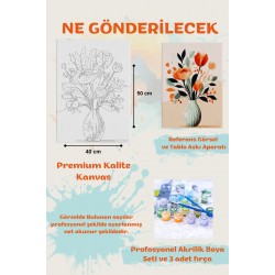 Sayılarla Boyama Seti Numaralı Tuval Fırça Boya SANATSAL ÇİÇEKLER 40X50 Cm Sayılarla Boyama Seti Numaralı Tuval Fırça Boya SANATSAL ÇİÇEKLER 40X50 Cm