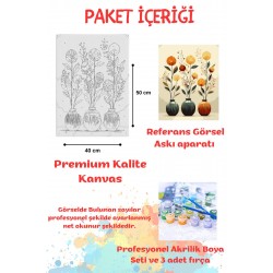 Sayılarla Boyama Çerçeveli Hobi Seti Numaralı Tuval SANATSAL Fırça Boya Dahil Kasnaklı 40X50 Cm Sayılarla Boyama Çerçeveli Hobi Seti Numaralı Tuval SANATSAL Fırça Boya Dahil Kasnaklı 40X50 Cm