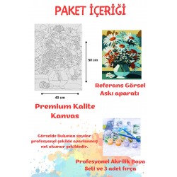 Sayılarla Boyama Çerçeveli Hobi Seti Numaralı Tuval PAPATYA Fırça Boya  Dahil Kasnaklı 40X50 Cm Sayılarla Boyama Çerçeveli Hobi Seti Numaralı Tuval PAPATYA Fırça Boya  Dahil Kasnaklı 40X50 Cm