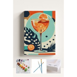 Sayılarla Boyama Çerçeveli Hobi Seti Numaralı Tuval Fırça Boya Dahil Kasnaklı 40X50 Cm