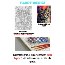 Sayılarla Boyama Seti Numaralı Tuval Fırça Boya RENKLİ KEDİ 40X50 Cm Sayılarla Boyama Seti Numaralı Tuval Fırça Boya RENKLİ KEDİ 40X50 Cm