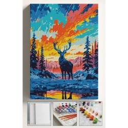 Sayılarla Boyama Çerçeveli Hobi Seti Numaralı Tuval Fırça Boya Dahil Kasnaklı  GEYİK 40X50 Cm Sayılarla Boyama Çerçeveli Hobi Seti Numaralı Tuval Fırça Boya Dahil Kasnaklı  GEYİK 40X50 Cm