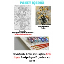 Sayılarla Boyama Çerçeveli Hobi Seti Numaralı Tuval Fırça Boya Dahil Kasnaklı SARI ORKİDE  40X50 Cm Sayılarla Boyama Çerçeveli Hobi Seti Numaralı Tuval Fırça Boya Dahil Kasnaklı SARI ORKİDE  40X50 Cm