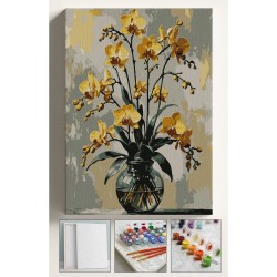 Sayılarla Boyama Çerçeveli Hobi Seti Numaralı Tuval Fırça Boya Dahil Kasnaklı SARI ORKİDE  40X50 Cm Sayılarla Boyama Çerçeveli Hobi Seti Numaralı Tuval Fırça Boya Dahil Kasnaklı SARI ORKİDE  40X50 Cm