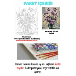 Sayılarla Boyama Çerçeveli Hobi Seti Numaralı Tuval Fırça Boya Dahil Kasnaklı PEMBE ORKİDE 40X50 Cm Sayılarla Boyama Çerçeveli Hobi Seti Numaralı Tuval Fırça Boya Dahil Kasnaklı PEMBE ORKİDE 40X50 Cm