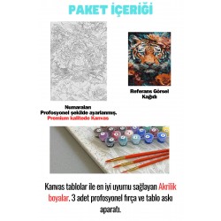 Sayılarla Boyama Çerçeveli Hobi Seti Numaralı Tuval Fırça Boya Dahil Kasnaklı RENKLİ KAPLAN 40X50 Cm Sayılarla Boyama Çerçeveli Hobi Seti Numaralı Tuval Fırça Boya Dahil Kasnaklı RENKLİ KAPLAN 40X50 Cm