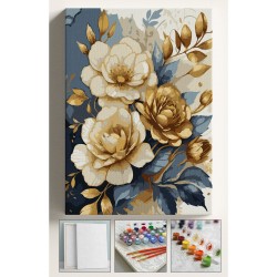 Sayılarla Boyama Seti Numaralı Tuval Fırça Boya ÇİÇEK GOLD 40X50 Cm Sayılarla Boyama Seti Numaralı Tuval Fırça Boya ÇİÇEK GOLD 40X50 Cm