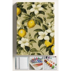 Sayılarla Boyama Çerçeveli Hobi Seti Numaralı Tuval Fırça Boya Dahil Kasnaklı PEMBE ORKİDE 40X50 Cm