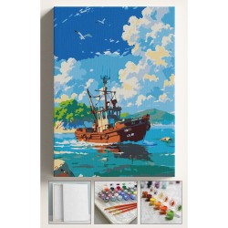 Sayılarla Boyama Çerçeveli Hobi Seti Numaralı Tuval Fırça Boya Dahil Kasnaklı TEKNE 40X50 Cm Sayılarla Boyama Çerçeveli Hobi Seti Numaralı Tuval Fırça Boya Dahil Kasnaklı TEKNE 40X50 Cm