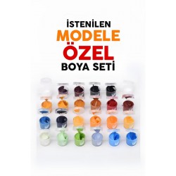 Modele Özel Tüm Renkleri İçeren Boya Seti Sayılarla Boyama