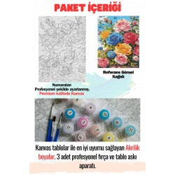 Sayılarla Boyama Çerçeveli Hobi Seti Numaralı Tuval Fırça Boya Dahil Kasnaklı RENKLİ GÜLLER 40X50 Cm Sayılarla Boyama Çerçeveli Hobi Seti Numaralı Tuval Fırça Boya Dahil Kasnaklı RENKLİ GÜLLER 40X50 Cm