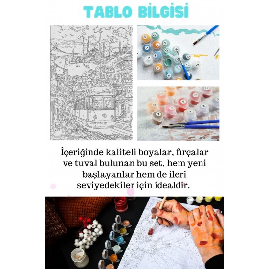 Sayılarla Boyama Çerçeveli Hobi Seti Numaralı Tuval Fırça Boya Dahil Kasnaklı İSTANBUL 40X50 Cm Sayılarla Boyama Çerçeveli Hobi Seti Numaralı Tuval Fırça Boya Dahil Kasnaklı İSTANBUL 40X50 Cm