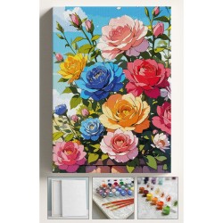 Sayılarla Boyama Çerçeveli Hobi Seti Numaralı Tuval Fırça Boya Dahil Kasnaklı RENKLİ GÜLLER 40X50 Cm Sayılarla Boyama Çerçeveli Hobi Seti Numaralı Tuval Fırça Boya Dahil Kasnaklı RENKLİ GÜLLER 40X50 Cm