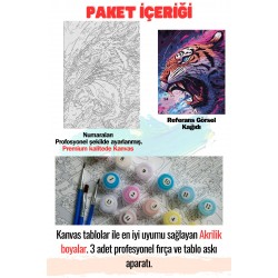 Sayılarla Boyama Tuval Seti Fırça Boya Dahil (Çıtalı) 40x50 CM - RENKLİ KAPLAN Sayılarla Boyama Tuval Seti Fırça Boya Dahil (Çıtalı) 40x50 CM - RENKLİ KAPLAN