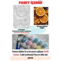 Sayılarla Boyama Hobi Seti Çerçeveli Numaralı Tuval Fırça Boya Dahil Kasnaklı 40x50 Cm