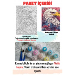 Sayılarla Boyama Tuval Seti Fırça Boya Dahil (Çıtalı) 40x50 CM - KARTAL