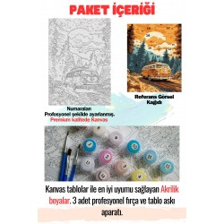 Sayılarla Boyama Kasnaklı Tablo Seti Fırça Boya Dahil 40x50 TURUNCU VOSVOS Sayılarla Boyama Kasnaklı Tablo Seti Fırça Boya Dahil 40x50 TURUNCU VOSVOS