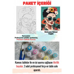 Sayılarla Boyama 40x50 Tuval Fırça Boya Dahil KAHLO