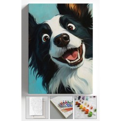 Sayılarla Boyama Hobi Seti Çerçeveli Numaralı Tuval Fırça Boya Dahil Kasnaklı GÜLEN KÖPEK 40x50 Cm Sayılarla Boyama Hobi Seti Çerçeveli Numaralı Tuval Fırça Boya Dahil Kasnaklı GÜLEN KÖPEK 40x50 Cm