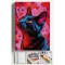 Sayılarla Boyama Hobi Seti Çerçeveli KALPLİ SİYAH KEDİ Kasnaklı 40x50Cm