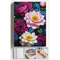 Sayılarla Boyama Hobi Seti Çerçeveli Numaralı Tuval Fırça Boya  Kasnaklı ŞAKAYIK ÇİÇEKLER 40x50 Cm Sayılarla Boyama Hobi Seti Çerçeveli Numaralı Tuval Fırça Boya  Kasnaklı ŞAKAYIK ÇİÇEKLER 40x50 Cm