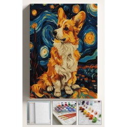 Sayılarla Boyama Hobi Seti Çerçeveli Numaralı Tuval Fırça Boya Kasnaklı YILDIZLAR CORGİ 40x50 Cm Sayılarla Boyama Hobi Seti Çerçeveli Numaralı Tuval Fırça Boya Kasnaklı YILDIZLAR CORGİ 40x50 Cm