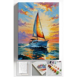 Sayılarla Boyama Seti 40 X 50 Cm Tuval Şasesine Gerili YELKENLİ Sayılarla Boyama Seti 40 X 50 Cm Tuval Şasesine Gerili YELKENLİ