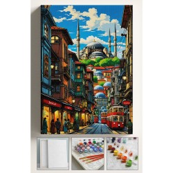 Sayılarla Boyama Hobi Seti Çerçeveli Numaralı Tuval Fırça Boya Dahil Kasnaklı SİRKECİ 40x50 Cm Sayılarla Boyama Hobi Seti Çerçeveli Numaralı Tuval Fırça Boya Dahil Kasnaklı SİRKECİ 40x50 Cm