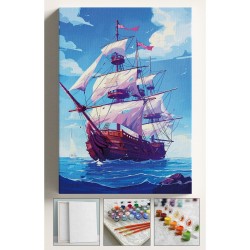 Sayılarla Boyama Hobi Seti Çerçeveli Numaralı Tuval Fırça Boya Dahil Kasnaklı GEMİ 40x50 Cm Sayılarla Boyama Hobi Seti Çerçeveli Numaralı Tuval Fırça Boya Dahil Kasnaklı GEMİ 40x50 Cm