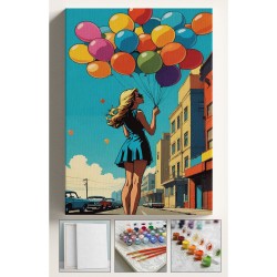 Sayılarla Boyama Hobi Seti Çerçeveli Numaralı Tuval Fırça Boya Kasnaklı RENKLİ BALON VE KIZ 40x50 Cm Sayılarla Boyama Hobi Seti Çerçeveli Numaralı Tuval Fırça Boya Kasnaklı RENKLİ BALON VE KIZ 40x50 Cm