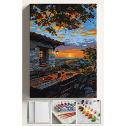 Sayılarla Boyama Tuval Seti Fırça Boya Dahil (Çıtalı) 40x50 CM - GÜN BATIMI ŞARAP Sayılarla Boyama Tuval Seti Fırça Boya Dahil (Çıtalı) 40x50 CM - GÜN BATIMI ŞARAP