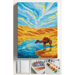 Sayılarla Boyama Tuval Seti Fırça Boya Dahil (Çıtalı) 40x50 CM - ÇÖL VE DEVE Sayılarla Boyama Tuval Seti Fırça Boya Dahil (Çıtalı) 40x50 CM - ÇÖL VE DEVE