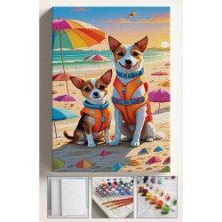 Sayılarla Boyama Tuval Seti Fırça Boya Dahil (Çıtalı) 40x50 CM - PLAJ KÖPEK Sayılarla Boyama Tuval Seti Fırça Boya Dahil (Çıtalı) 40x50 CM - PLAJ KÖPEK