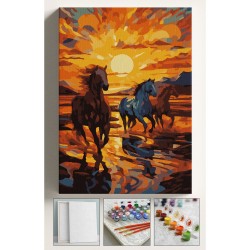 Sayılarla Boyama Tuval Seti Fırça Boya Dahil (Çıtalı) 40x50 CM - ATLAR Sayılarla Boyama Tuval Seti Fırça Boya Dahil (Çıtalı) 40x50 CM - ATLAR