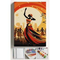 Sayılarla Boyama Hobi Seti Çerçeveli Numaralı Tuval Fırça Boya Dahil Kasnaklı AFRİKALI DANÇI 40x50Cm Sayılarla Boyama Hobi Seti Çerçeveli Numaralı Tuval Fırça Boya Dahil Kasnaklı AFRİKALI DANÇI 40x50Cm