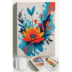 Sayılarla Boyama Çerçeveli Hobi Seti Numaralı Tuval Fırça Boya Dahil Kasnaklı 40X50 Cm- TEKİN ÇİÇEK