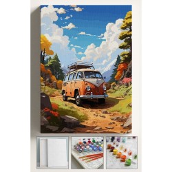 Sayılarla Boyama Tuval Seti Fırça Boya Dahil (çıtalı) 40x50 Cm - KÜÇÜK VOSVOS