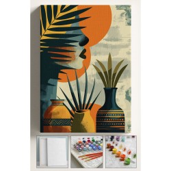 Sayılarla Boyama Seti Numaralı Tuval Fırça Boya Vazo Çiçek 40x50 Cm - YEŞİL VAZO KADIN Sayılarla Boyama Seti Numaralı Tuval Fırça Boya Vazo Çiçek 40x50 Cm - YEŞİL VAZO KADIN