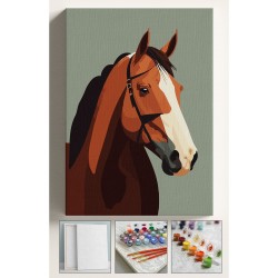 Sayılarla Boyama Seti Numaralı Tuval Fırça Boya AT 40x50 Cm Sayılarla Boyama Seti Numaralı Tuval Fırça Boya AT 40x50 Cm