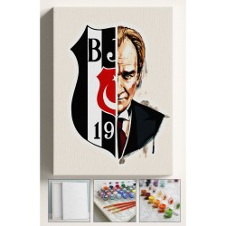 Sayılarla Boyama Seti Numaralı Tuval Fırça Boya 40x50 Cm - Atatürk Sayılarla Boyama Seti Numaralı Tuval Fırça Boya 40x50 Cm - Atatürk