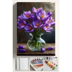 Sayılarla Boyama Çerçeveli Hobi Seti Numaralı Tuval Fırça Boya Kasnaklı MOR VAZO ÇİÇEKLER 40X50 Cm Sayılarla Boyama Çerçeveli Hobi Seti Numaralı Tuval Fırça Boya Kasnaklı MOR VAZO ÇİÇEKLER 40X50 Cm